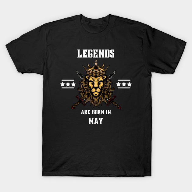 LEGENDS ARE BORN IN MAY T-Shirt by Natashamerlyn